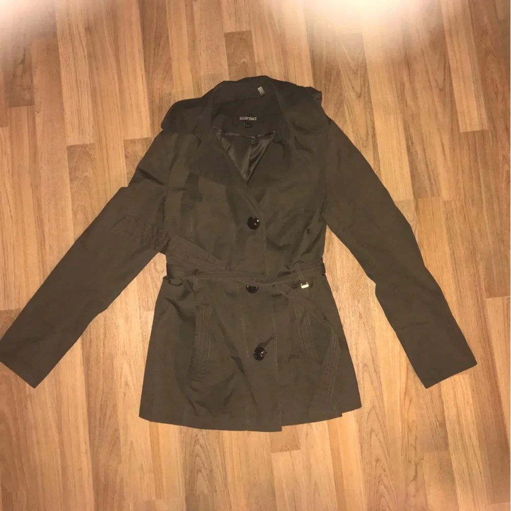 Ellen Tracy Hip Length Trench Coat - Picture 2 of 4